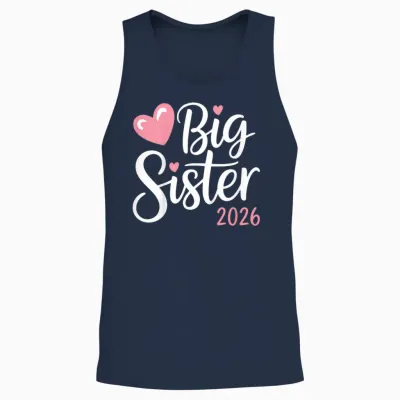 Children's Big Sister Big Sister 2026 Unisex Tank Top - Navy
