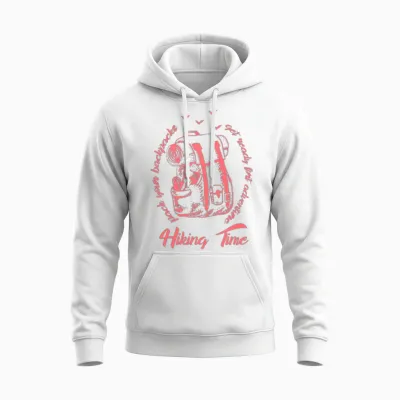 Hiking Times Summer Vacation Fun Unisex Hoodie - White