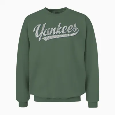 Vintage Yankees Retro Style 70s 80s First Name Personalized Unisex Sweatshirt - Military Green