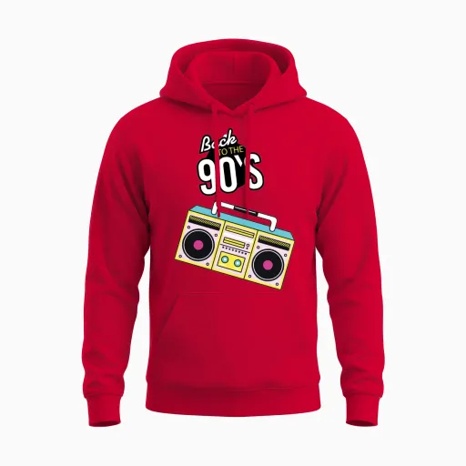 Retro Unisex Hoodie in Red