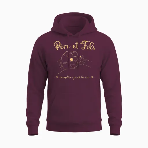 Father and Son Complices Pour La Vie/father Son Assorted Duo Unisex Hoodie - Maroon