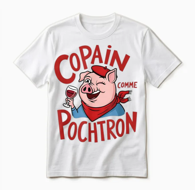 Feria Copain Comme Pochtron Bayonne Dax Basque Humor & Party T-Shirt, White, S Unisex T-Shirt in White