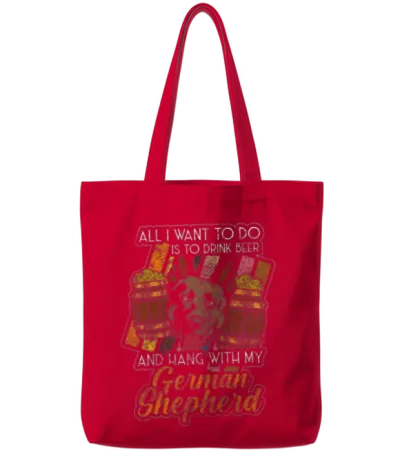German Shepherd Dog Service Dogs Guard Dog Tote Bags - Red