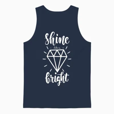 Shine Like a Bright Diamond Funny Unisex Tank Top - Navy