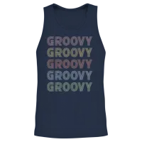 Groovy Retro — Aesthetic Gift Unisex Tank Top - Navy – 2