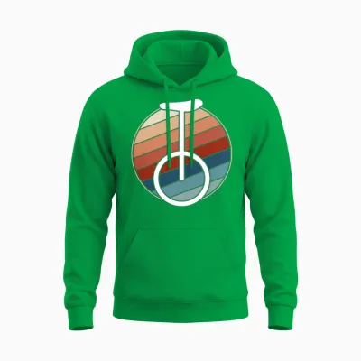 Retro Unicycle Rider Unisex Hoodie - Irish Green