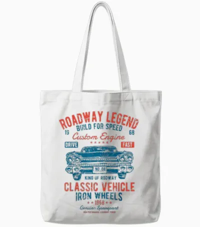 Retro Classic Car Stuff Herren Oldtimer Tote Bags - White
