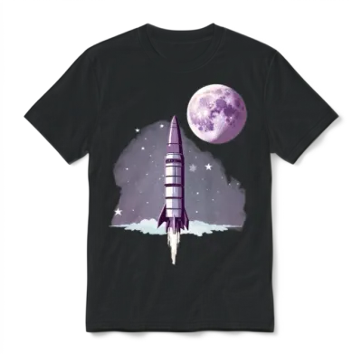 Vintage Retro Space V2 Unisex T-Shirt - Black