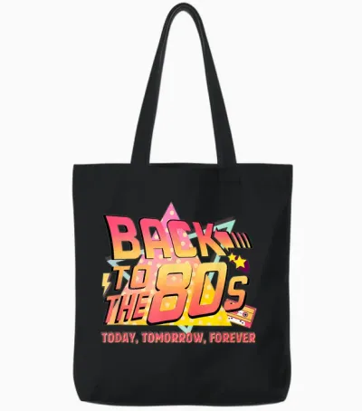 Back to the 80s Retro Vintage 80s Halloween Costume 80s Tote Bags - Black