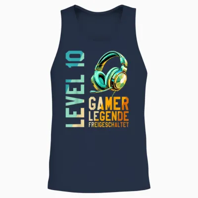 10. Geburtstag Junge Mädchen Gaming Level 10 Jahre Unisex Tank Top - Navy