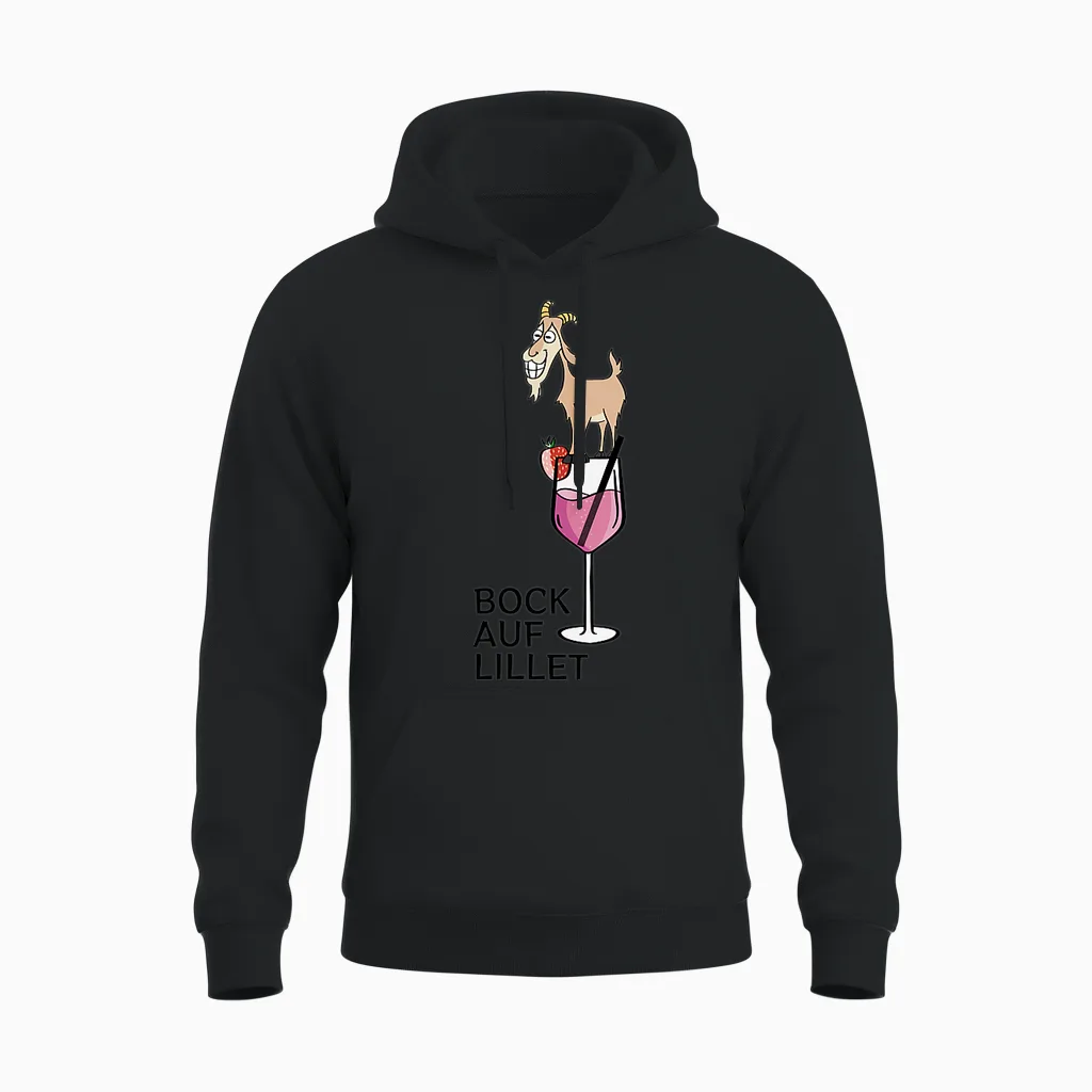 Bock Auf Lillet Fan Summer Cocktail Party Lillet Wildberry T-Shirt, White Unisex Hoodie in Black
