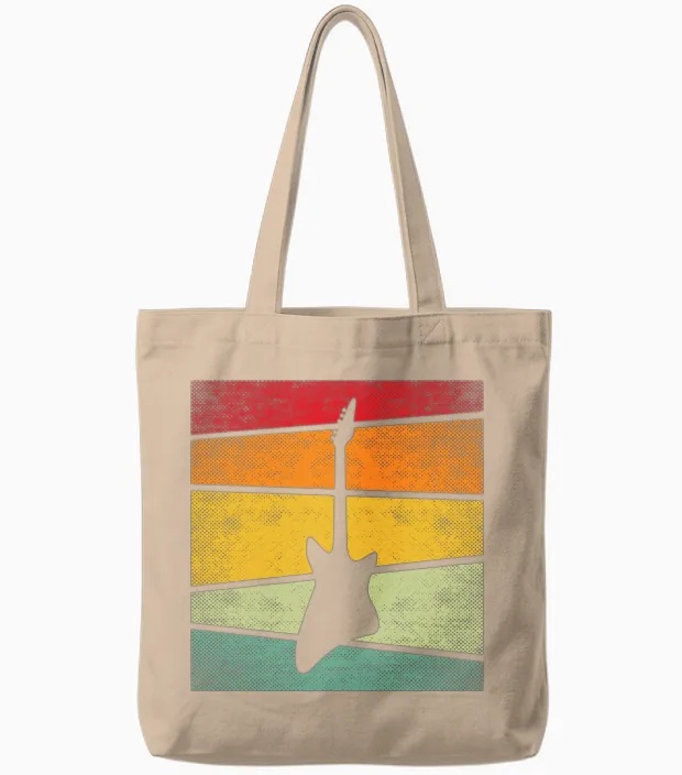 Rock Retro Tote Bags in Natural
