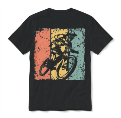 Biking Retro Unisex T-Shirt - Black