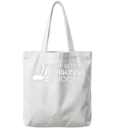 Sayings About Hiking Boots Hiking Lover Tote Bags - White