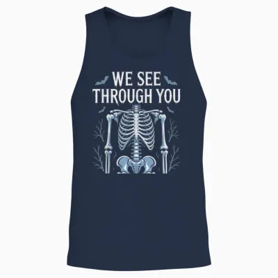 Halloween Manipulateur Radio Effrayant Manip Radiologie Unisex Tank Top - Navy