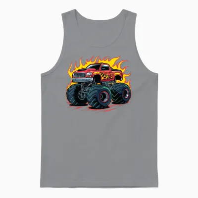 Monster Truck T-Shirt for Toddlers Youth & Adults, Black, S Unisex Tank Top - Sport Grey