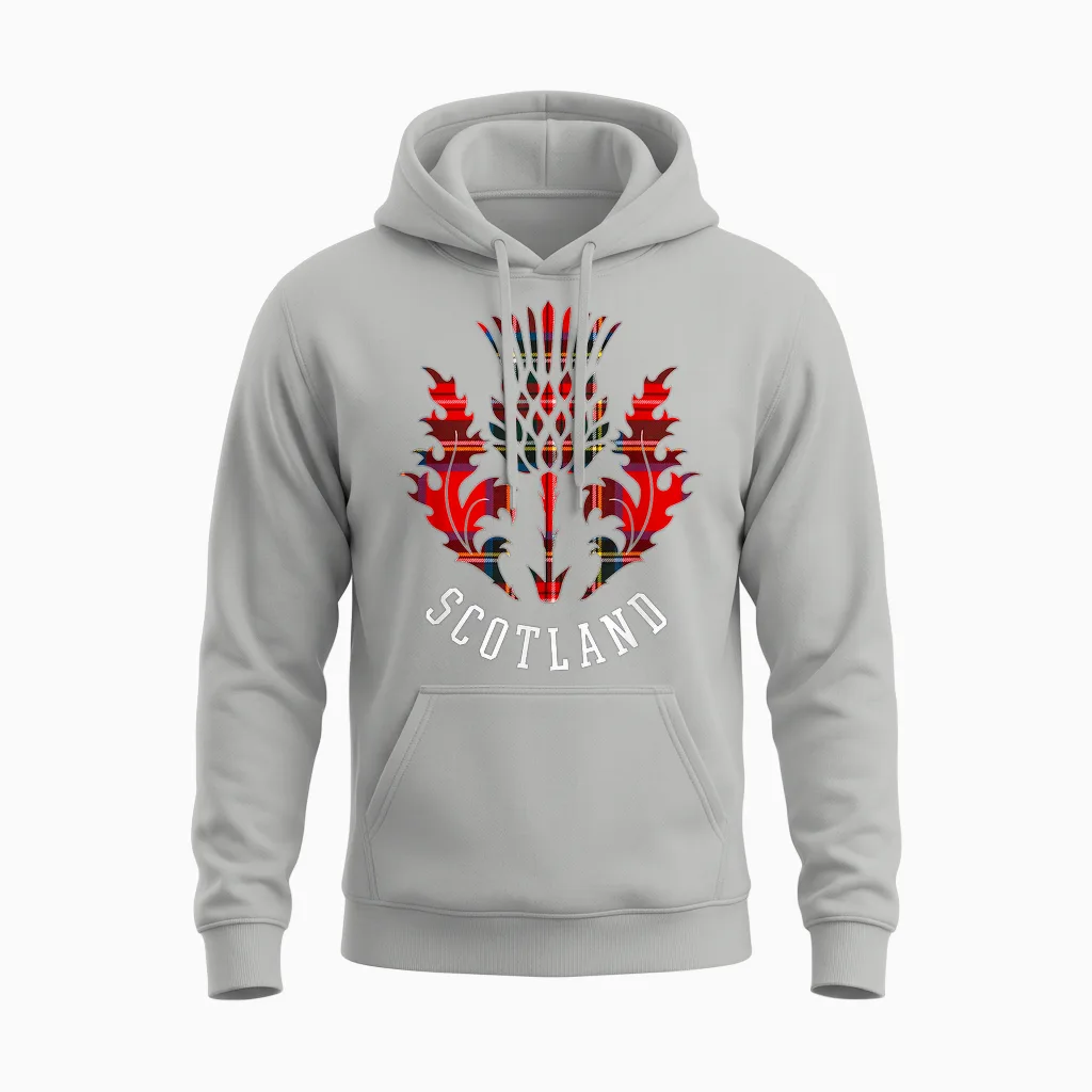 Scottish Scottish Thistle Scottish Emblem of Scotland T-Shirt, Black Unisex Hoodie in Ash