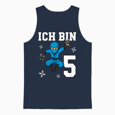Ich Bin 5 Ninja Geburtstag 5 Jahre Junge Karate Unisex Tank Top - Navy