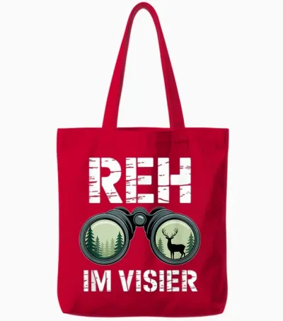Reh Im Visier Hirsch Jäger Jagd Jagen Tote Bags - Red