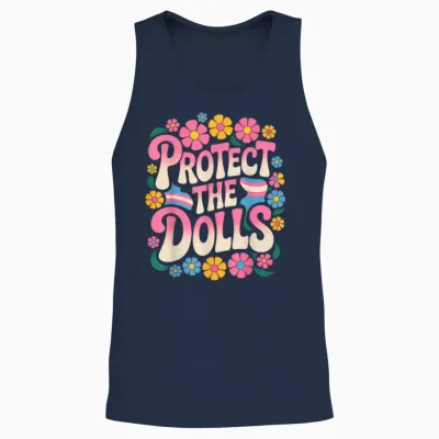 Protect the Dolls Trans Women Transgender T-Shirt, Black, S Unisex Tank Top - Navy