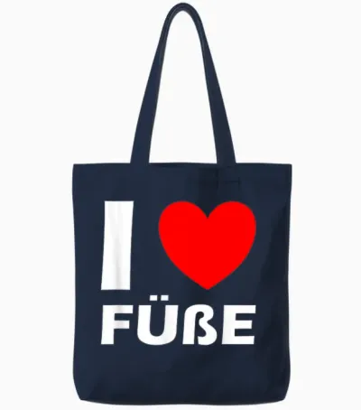 I Love Füße Ich Liebe Füße Tote Bags - Navy