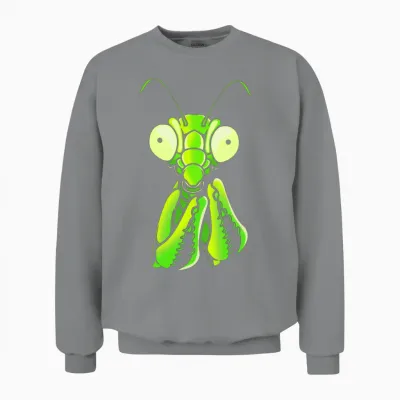 Entomologist Insect Lover Cute Praying Mantis Face Unisex Sweatshirt - Sport Grey