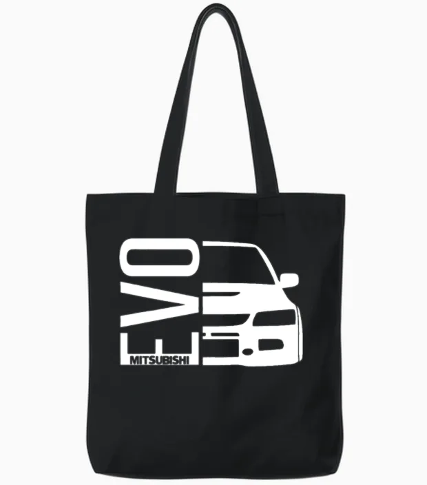 Evo Mitsubishi 8 9 10 Viii Evolution Hoodie Car Ra Tote Bags in Black
