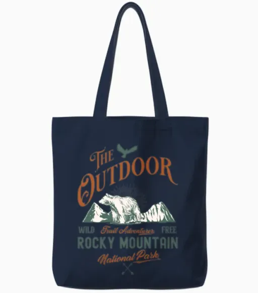 Rocky Mountain National Park Tote Bags in Navy