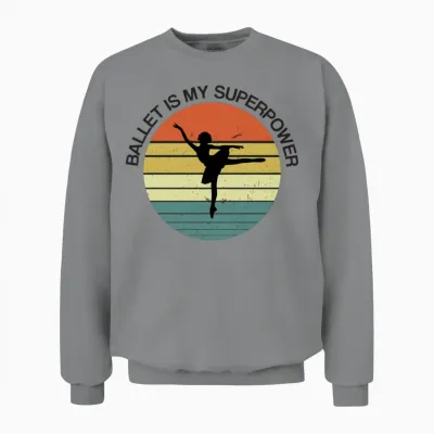 Ballet Retro Distressed Style Unisex Sweatshirt - Sport Grey