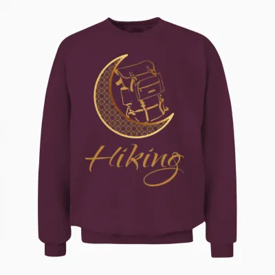 Hiking in Gold Moon Unisex Sweatshirt - Maroon