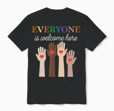 Everyone Is Welcome Here Idaho Teacher Unisex T-Shirt - Black