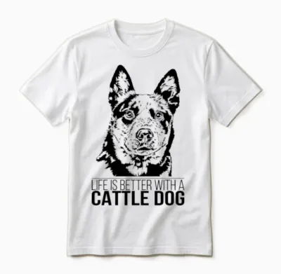 Cattle Dog Life Is Better Dog Saying Unisex T-Shirt - White