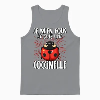 Je M'en Fous Je Suis Une Ladybug Cute Ladybug T-Shirt, Black, S Unisex Tank Top - Sport Grey