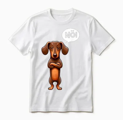 Dickköpfiger Rauhaardackel Nö Dackel Hund Lustiges Hunde Unisex T-Shirt - White
