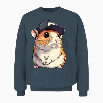 Schöner Hamster Mit Kappe, Kopfbedeckung Für Jungen Und Mädchen Unisex Sweatshirt - Dark Heather