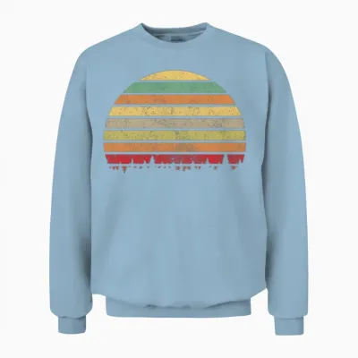 Retro Forest Silhouette Unisex Sweatshirt - Light Blue