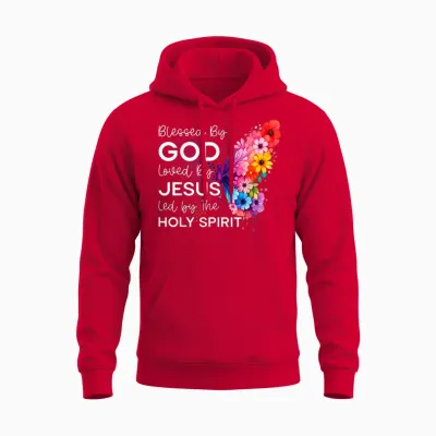 Béni Par Dieu Aimé Par Jésus Saint-Esprit Christ Papillon Unisex Hoodie - Red