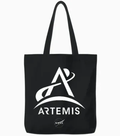 Nasa Artemis Mission Logo Tote Bags - Black