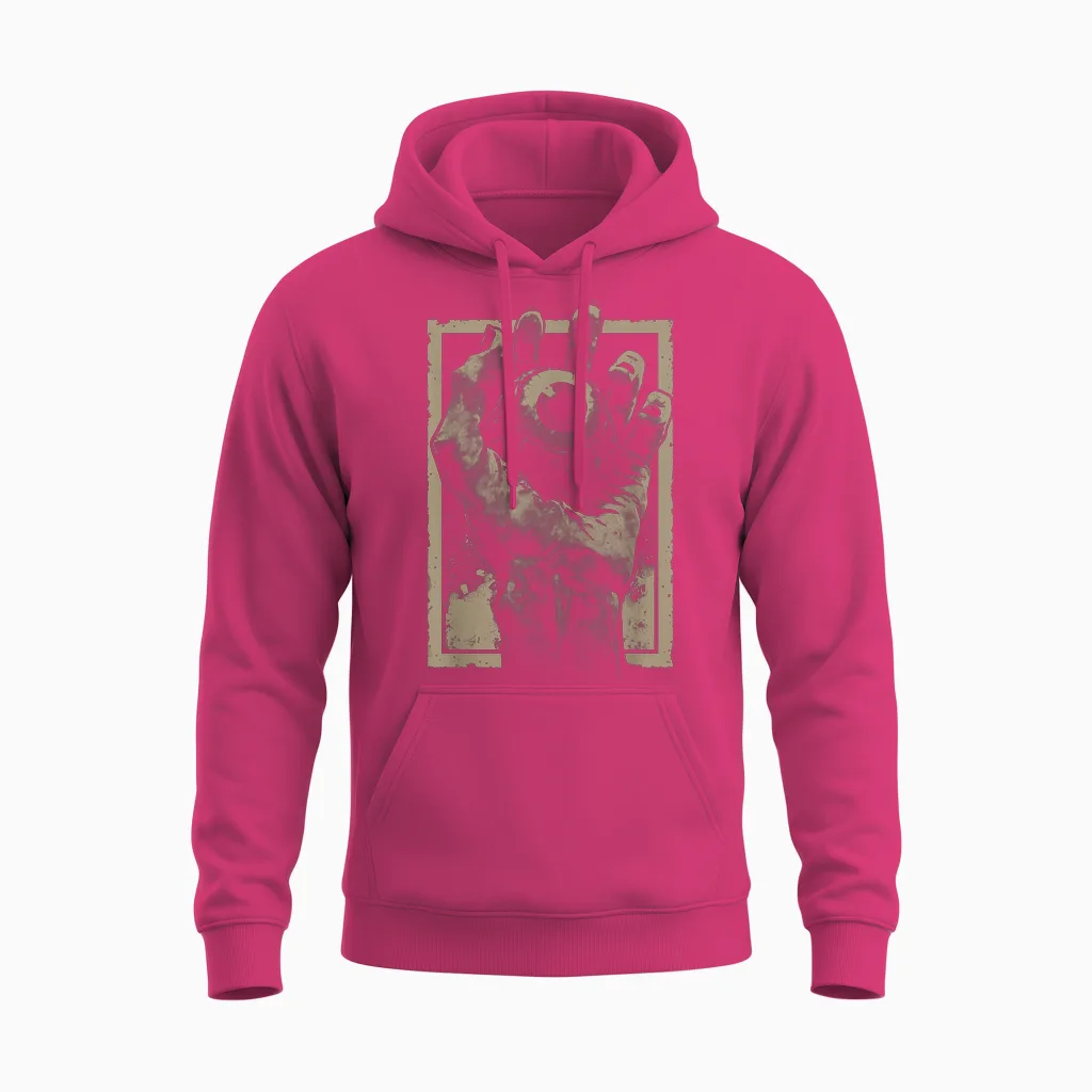 Scary Horror Hand Eye Weirdcore Gothic Occult Trippy T-Shirt, Black, S Unisex Hoodie in Heliconia