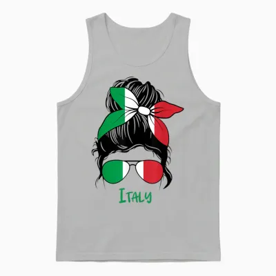 Italian Flag Italian Girl Woman Italy Girl Unisex Tank Top - Ash