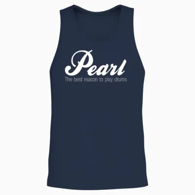 Pearl Drums White Unisex Tank Top - Navy