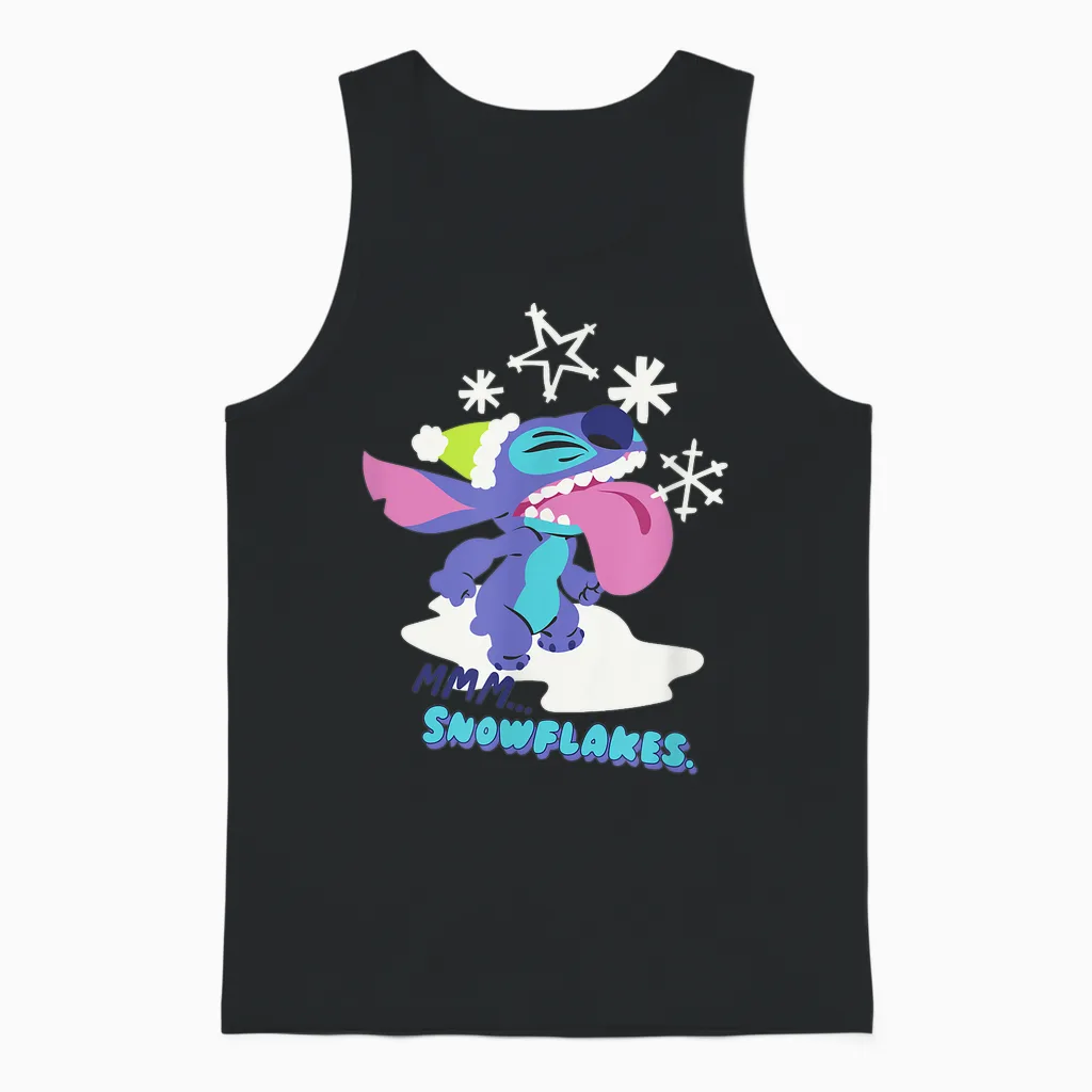 Amazon Essentials Stitch Wintertime Catching Snowflakes Unisex Tank Top in Black