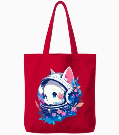Astronaut Cat Who Saved the World Tote Bags - Red