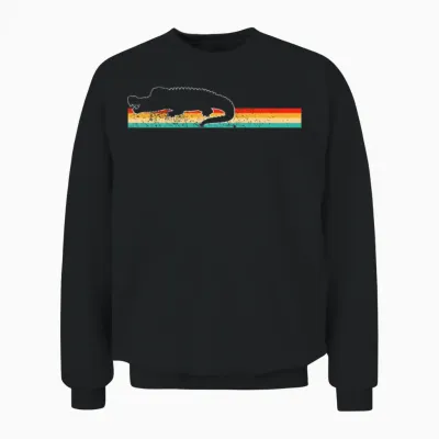 Crocodile Retro Unisex Sweatshirt - Black
