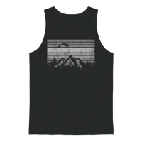 Retro Paragliding Over the Mountains Unisex Tank Top - Black – 1