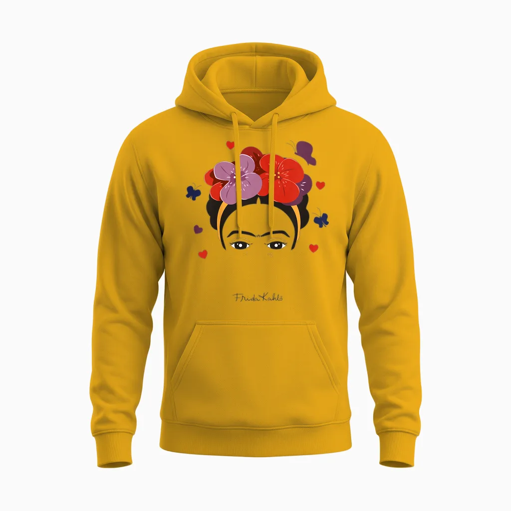 Children's Frida Kahlo Kids - Variety of Items T-Shirt, Pink Unisex Hoodie in Gold