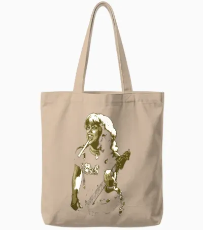 Tv Times Suzi Quatro Live T-Shirt Schwarz Unisex S Eu 41 Tote Bags - Natural