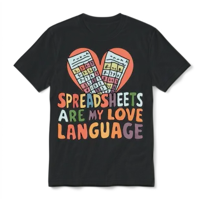 Spreadsheets Are My Love Language Funny Accountant Unisex T-Shirt - Black