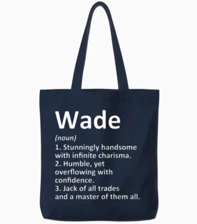 Wade Definition Personalized Name Funny Birthday G Tote Bags - Navy