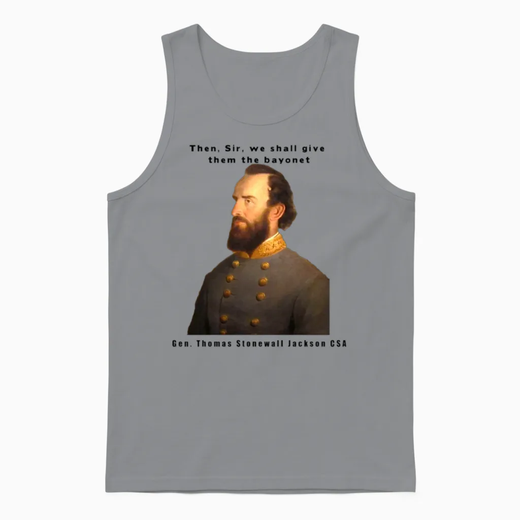Stonewall Jackson Design Unisex Tank Top in Sport Grey